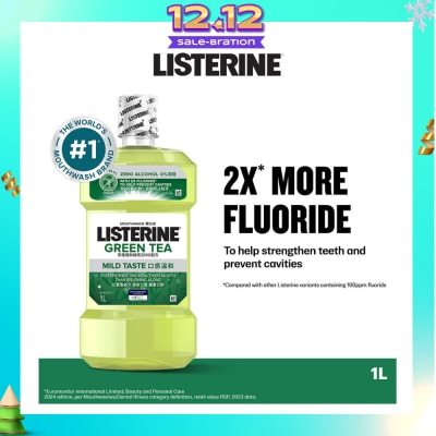 LISTERINE Listerine Natural Green Tea Zero Alcohol Mouthwash 1000ml