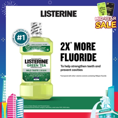 LISTERINE Listerine Natural Green Tea Zero Alcohol Mouthwash 1000ml