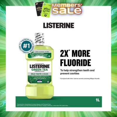 LISTERINE - Listerine Natural Green Tea Zero Alcohol Mouthwash 1000ml