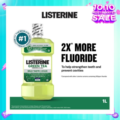 LISTERINE Listerine Natural Green Tea Zero Alcohol Mouthwash 1000ml