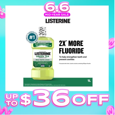 LISTERINE - Listerine Natural Green Tea Zero Alcohol Mouthwash 1000ml