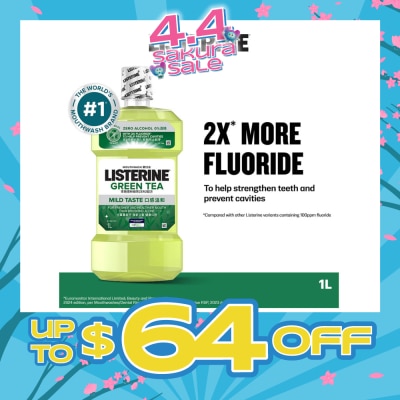LISTERINE - Listerine Natural Green Tea Zero Alcohol Mouthwash 1000ml