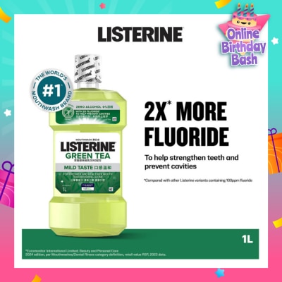 LISTERINE Listerine Natural Green Tea Zero Alcohol Mouthwash 1000ml