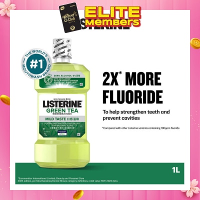 LISTERINE Listerine Natural Green Tea Zero Alcohol Mouthwash 1000ml