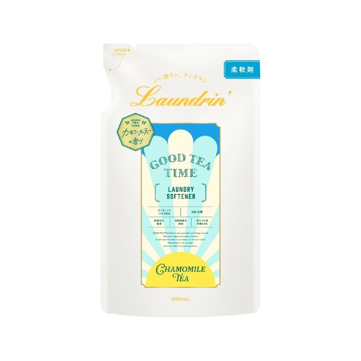 Good Tea Time Premium Fabric Softener Chamomile Tea Refill Pack 480ml