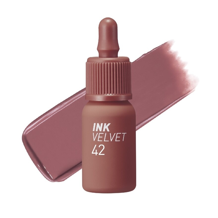 Ink Velvet (42 Pinkish Nude), Soft, Smooth, Velvety Lips, Long Lasting, Infused With Jojoba Oil, Hyaluronic Acid And Marine Collagen To Moisturize Lips 4g