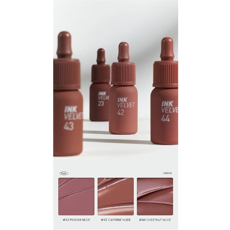 Ink Velvet (42 Pinkish Nude), Soft, Smooth, Velvety Lips, Long Lasting, Infused With Jojoba Oil, Hyaluronic Acid And Marine Collagen To Moisturize Lips 4g