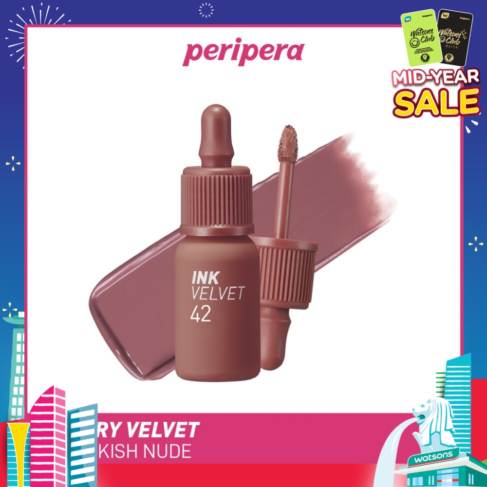 Ink Velvet (42 Pinkish Nude), Soft, Smooth, Velvety Lips, Long Lasting, Infused With Jojoba Oil, Hyaluronic Acid And Marine Collagen To Moisturize Lips 4g