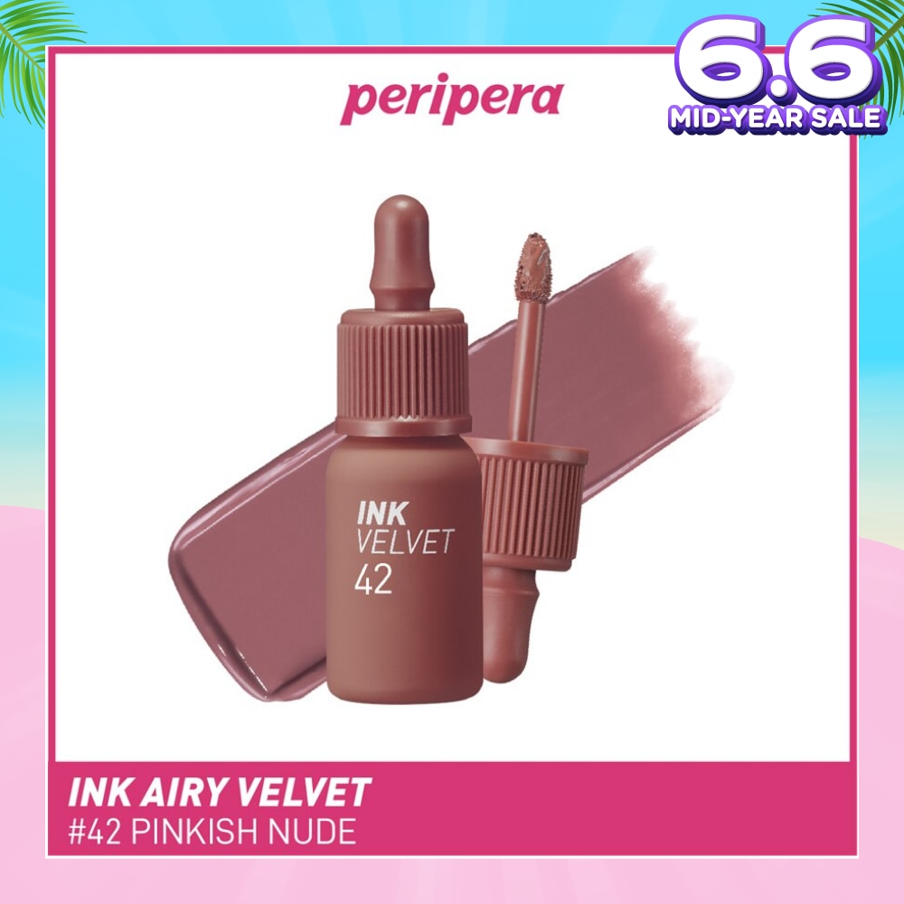 Ink Velvet (42 Pinkish Nude), Soft, Smooth, Velvety Lips, Long Lasting, Infused With Jojoba Oil, Hyaluronic Acid And Marine Collagen To Moisturize Lips 4g