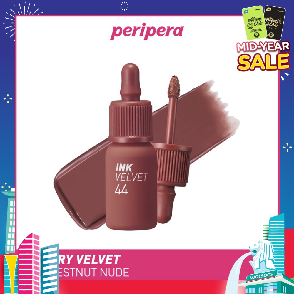 Ink Velvet (44 Chestnut Nude), Soft, Smooth, Velvety Lips, Long Lasting, Infused With Jojoba Oil, Hyaluronic Acid And Marine Collagen To Moisturize Lips 4g