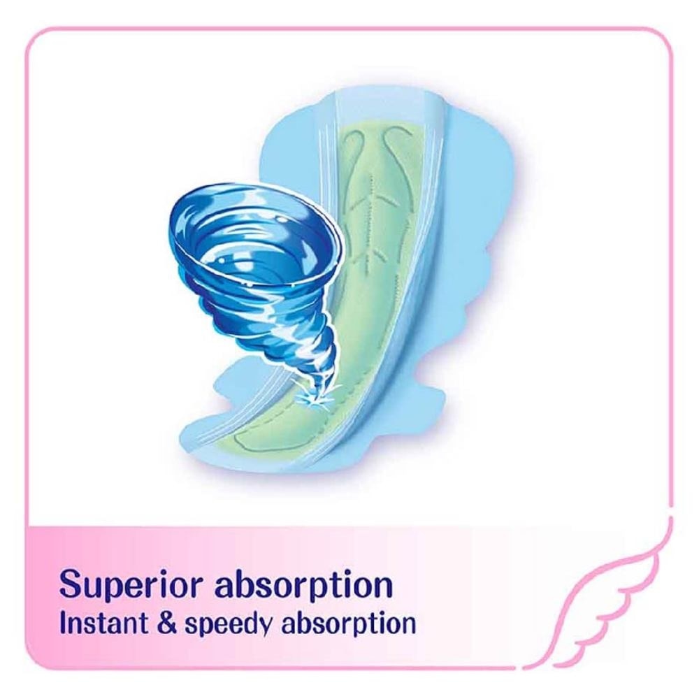 Comfort Nite Anti Bacterial Odor Care Motion Fit Anti-Back Leakage Sanitary Pad Night Wing 35.5cm  (For Heavy Flow) 14s