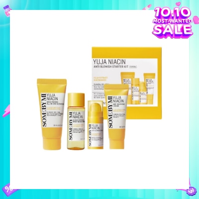 SOME BY MI Limited Edition Yuja Niacin Anti Blemish Starter Kit consists Miracle Brightening Toner 30ml + Anti Blemish Serum 10ml + Anti Blemish Cream 20g + Brightening All in One Cleanser 30ml