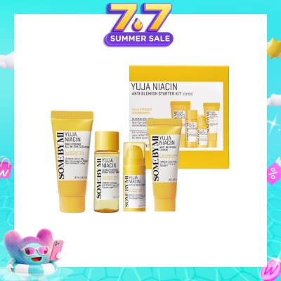 SOME BY MI - Limited Edition Yuja Niacin Anti Blemish Starter Kit consists Miracle Brightening Toner 30ml + Anti Blemish Serum 10ml + Anti Blemish Cream 20g + Brightening All in One Cleanser 30ml