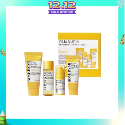 SOME BY MI Limited Edition Yuja Niacin Anti Blemish Starter Kit consists Miracle Brightening Toner 30ml + Anti Blemish Serum 10ml + Anti Blemish Cream 20g + Brightening All in One Cleanser 30ml