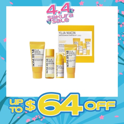 SOME BY MI - Limited Edition Yuja Niacin Anti Blemish Starter Kit consists Miracle Brightening Toner 30ml + Anti Blemish Serum 10ml + Anti Blemish Cream 20g + Brightening All in One Cleanser 30ml