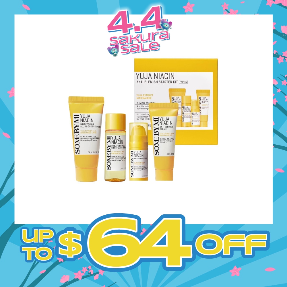 Limited Edition Yuja Niacin Anti Blemish Starter Kit consists Miracle Brightening Toner 30ml + Anti Blemish Serum 10ml + Anti Blemish Cream 20g + Brightening All in One Cleanser 30ml