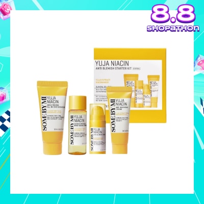 SOME BY MI Limited Edition Yuja Niacin Anti Blemish Starter Kit consists Miracle Brightening Toner 30ml + Anti Blemish Serum 10ml + Anti Blemish Cream 20g + Brightening All in One Cleanser 30ml