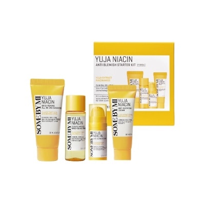 SOME BY MI Limited Edition Yuja Niacin Anti Blemish Starter Kit consists Miracle Brightening Toner 30ml + Anti Blemish Serum 10ml + Anti Blemish Cream 20g + Brightening All in One Cleanser 30ml