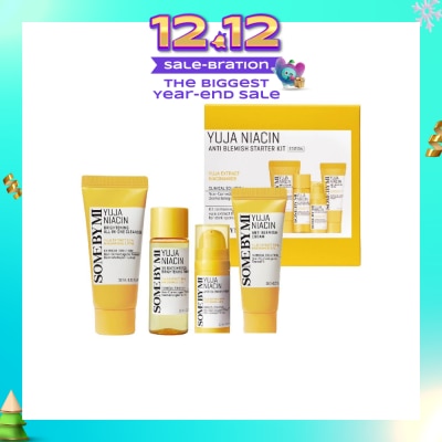 SOME BY MI Limited Edition Yuja Niacin Anti Blemish Starter Kit consists Miracle Brightening Toner 30ml + Anti Blemish Serum 10ml + Anti Blemish Cream 20g + Brightening All in One Cleanser 30ml