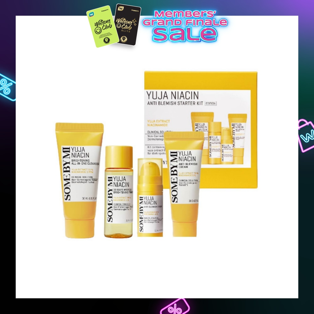 Limited Edition Yuja Niacin Anti Blemish Starter Kit consists Miracle Brightening Toner 30ml + Anti Blemish Serum 10ml + Anti Blemish Cream 20g + Brightening All in One Cleanser 30ml