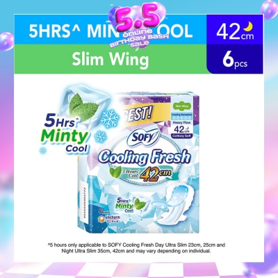 SOFY - Cooling Fresh Night 42cm Slim Wing 6s
