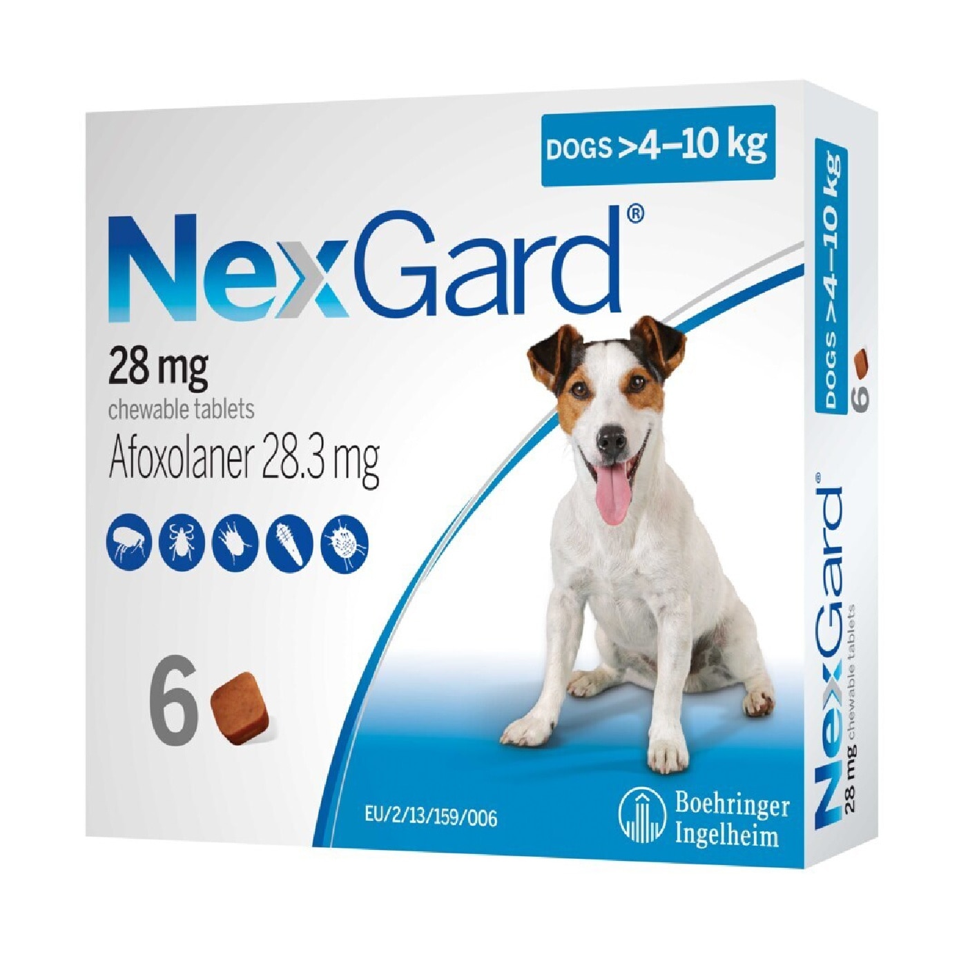 Flea & Tick Treatment for Dogs (Medium Dogs, 4-10kg) Flavour Chew Tablet 6s