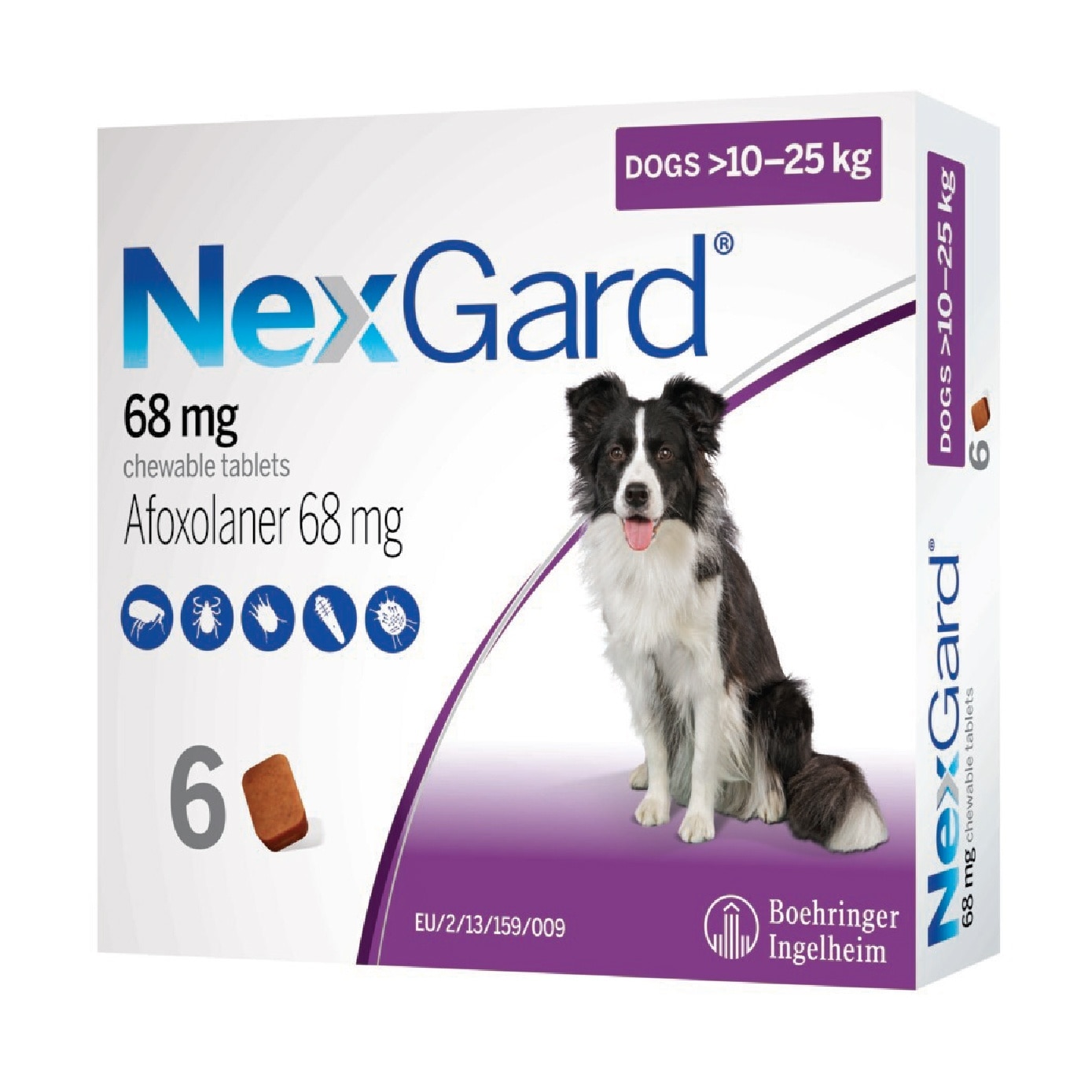 Flea & Tick Treatment for Dogs (Large Dogs, 10-25kg) Flavour Chew Tablet 6s