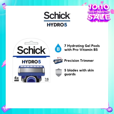 SCHICK Hydro 5 Refill (7 Hydrating Gel Pools + 5 Blades with Skin Guard) 4s