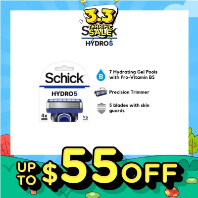 SCHICK Hydro 5 Refill (7 Hydrating Gel Pools + 5 Blades with Skin Guard) 4s