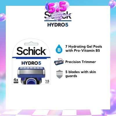 SCHICK - Hydro 5 Refill (7 Hydrating Gel Pools + 5 Blades with Skin Guard) 4s