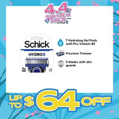 SCHICK - Hydro 5 Refill (7 Hydrating Gel Pools + 5 Blades with Skin Guard) 4s