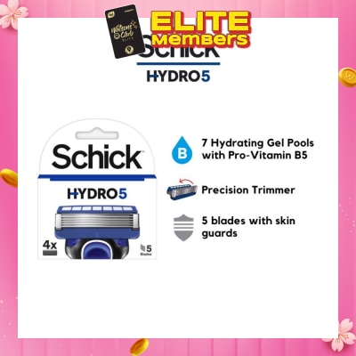 SCHICK Hydro 5 Refill (7 Hydrating Gel Pools + 5 Blades with Skin Guard) 4s