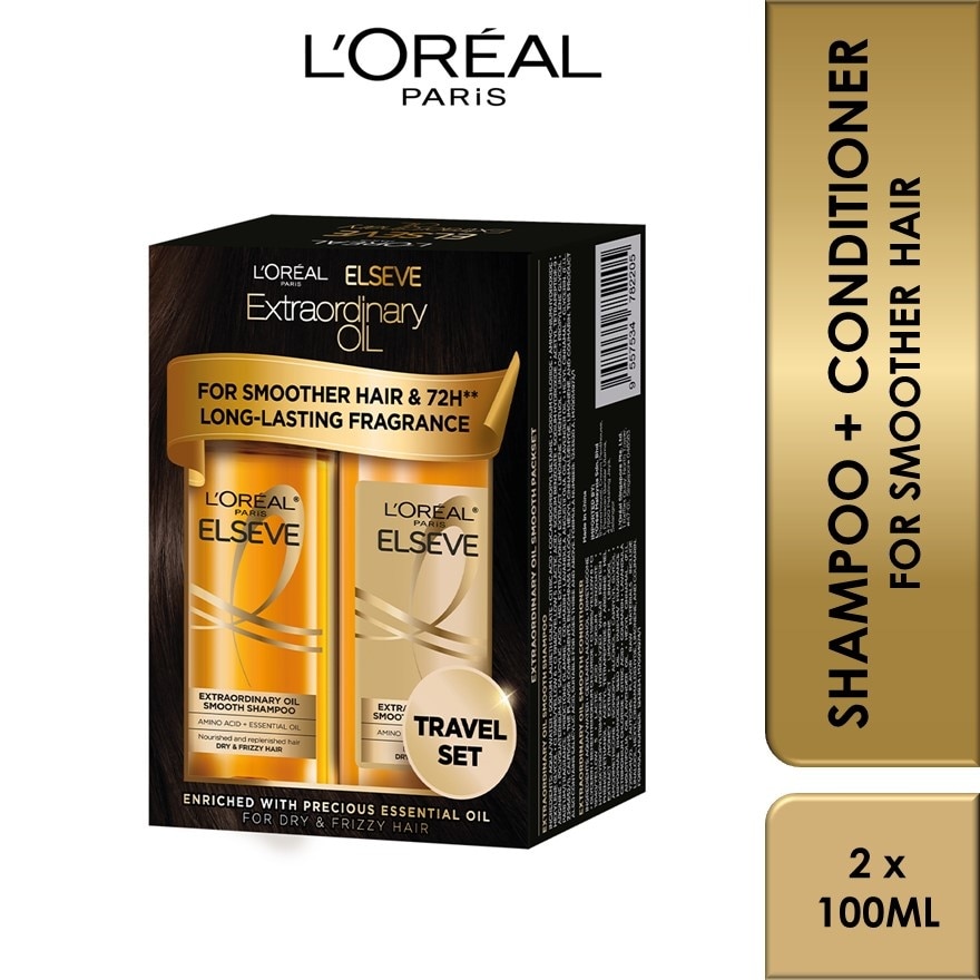 Extraordinary Oil Shampoo + Conditioner Travel Pack Set (Extraordinary Oil Smooth Shampoo 100ml & Conditioner 100ml) 1s