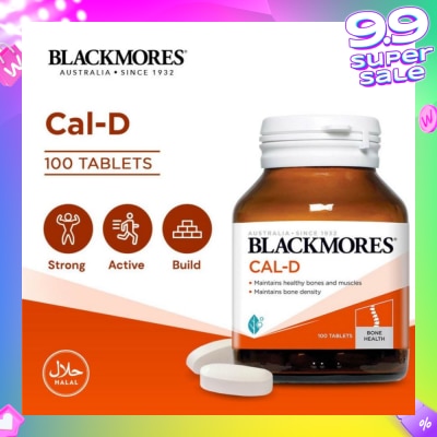 BLACKMORES Cal-D Calcium 600mg + Vitamin D3 500 IU Tablets 100s