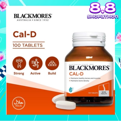 BLACKMORES Cal-D Calcium 600mg + Vitamin D3 500 IU Tablets 100s