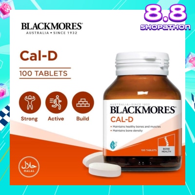 BLACKMORES Cal-D Calcium 600mg + Vitamin D3 500 IU Tablets 100s