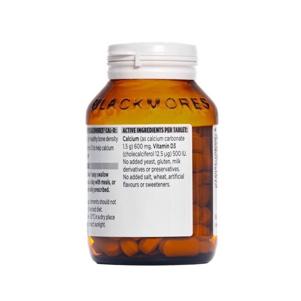 Blackmores Cal-D Calcium 600mg + Vitamin D3 500 IU Tablets 100s<BR>