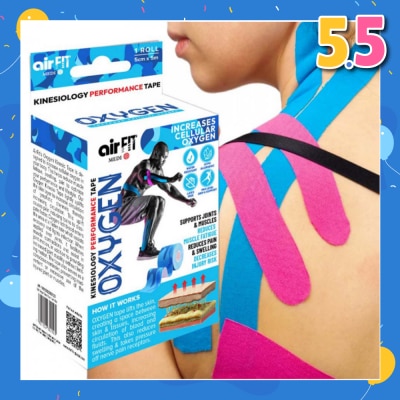 AIRFIT MEDI Oxygen Kinesiology Performance Tape 5cm x 5m Roll (Camo Blue) 1s
