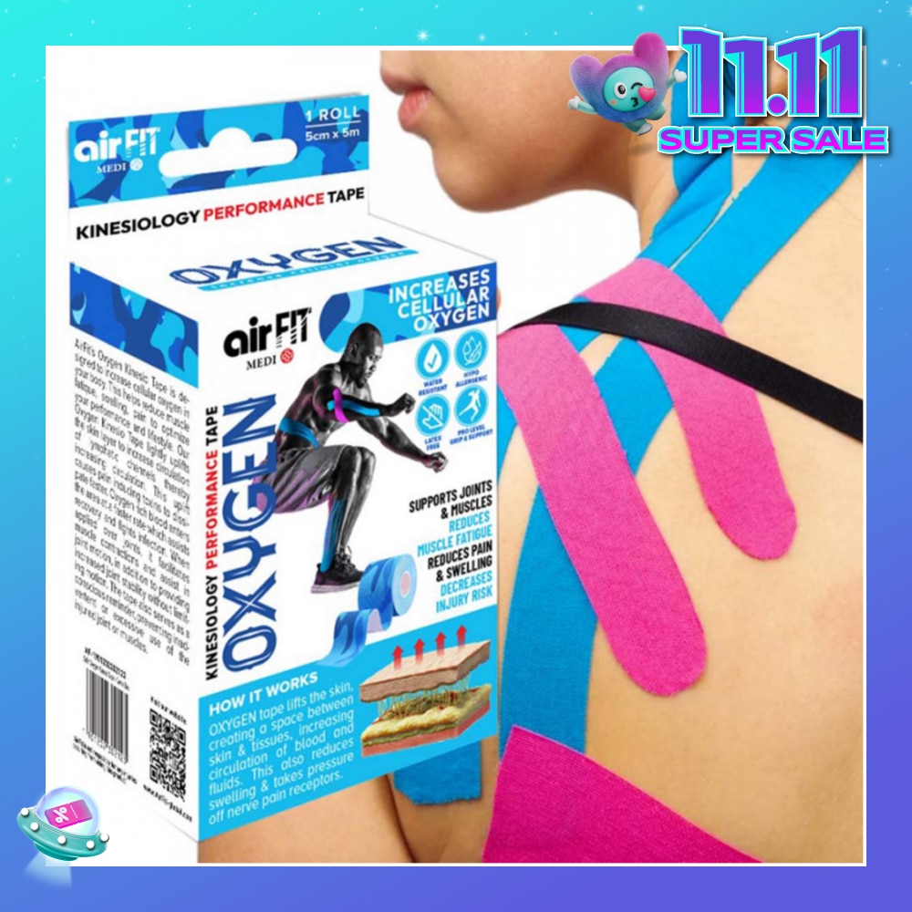 Oxygen Kinesiology Performance Tape 5cm x 5m Roll (Camo Blue) 1s