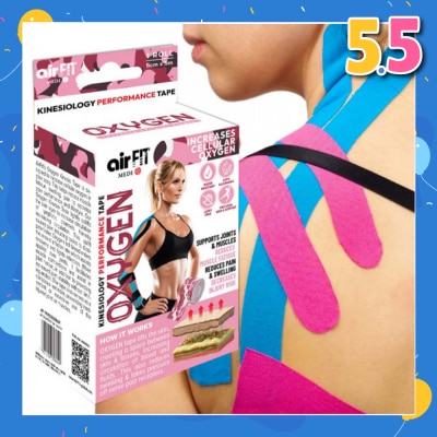 AIRFIT MEDI Oxygen Kinesiology Performance Tape 5cm x 5m Roll (Camo Pink) 1s