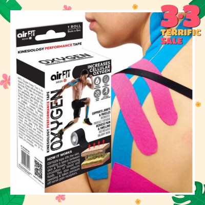 AIRFIT MEDI Oxygen Kinesiology Performance Tape 5cm x 5m Roll (Black) 1s