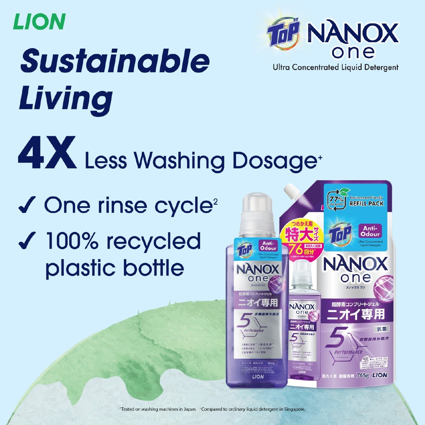 One Ultra Concentrated Liquid Detergent Refill (Anti Odour) 820g