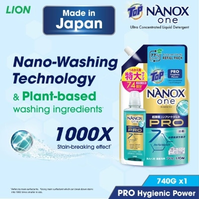 TOP NANOX - One Ultra Concentrated Liquid Detergent Refill (Pro Hygienic Power) 790g