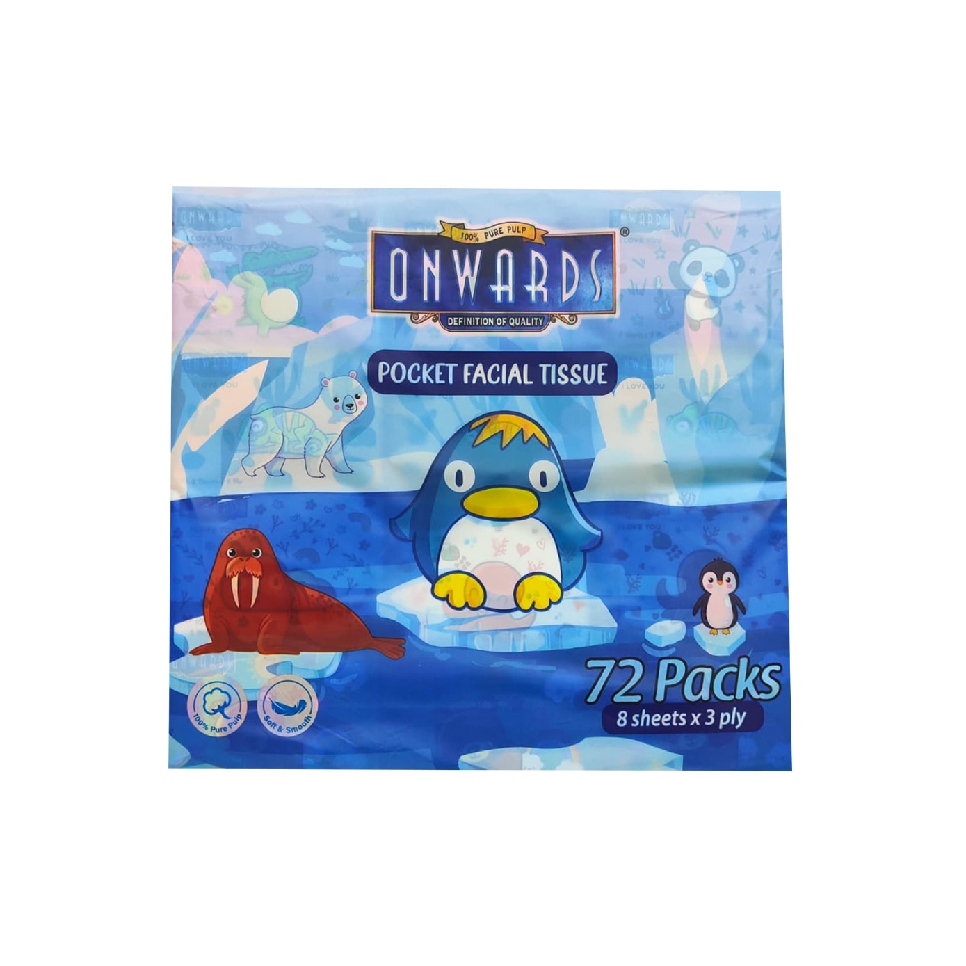 Pocket Tissue 3 Ply (Ultra Softness Feeling) 72s x 8s