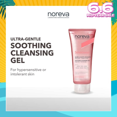 NOREVA Sensidiane Soothing Cleansing Gel (Ultra Gentle, Soap Free Cleanser For Hypersensitive Skin) 200ml
