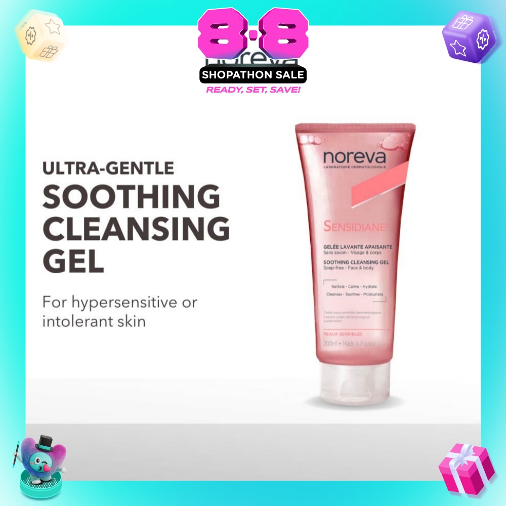 Sensidiane Soothing Cleansing Gel (Ultra Gentle, Soap Free Cleanser For Hypersensitive Skin) 200ml