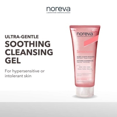 NOREVA Sensidiane Soothing Cleansing Gel (Ultra Gentle, Soap Free Cleanser For Hypersensitive Skin) 200ml