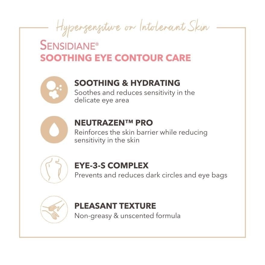 Sensidiane Soothing Eye Contour Care (For Eye Bags + Dark Eye Circles With Sensitive Skin) 15ml