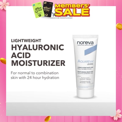 NOREVA Aquareva Light Moisturizing Cream 24 Hour With Hyaluronic Acid (For Normal To Combination Skin) 40ml