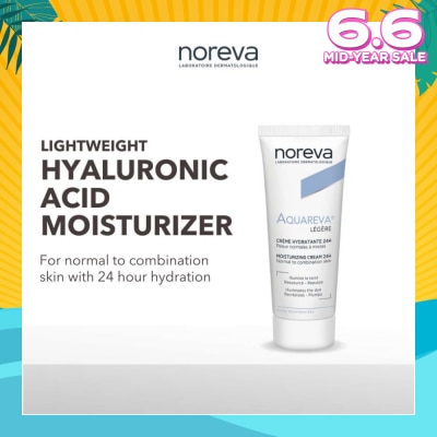 NOREVA Aquareva Light Moisturizing Cream 24 Hour With Hyaluronic Acid (For Normal To Combination Skin) 40ml